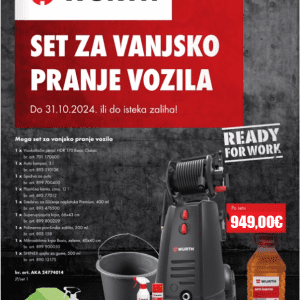 Wurth visokotlačni perač HDR 170 BASIC CLASSIC + mega set za pranje