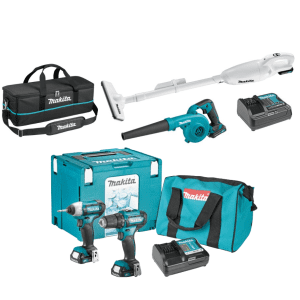 Makita aku set 12V aku bušilica, udarni odvijač, puhalo i usisavač, 3x2,0Ah + hladnjak