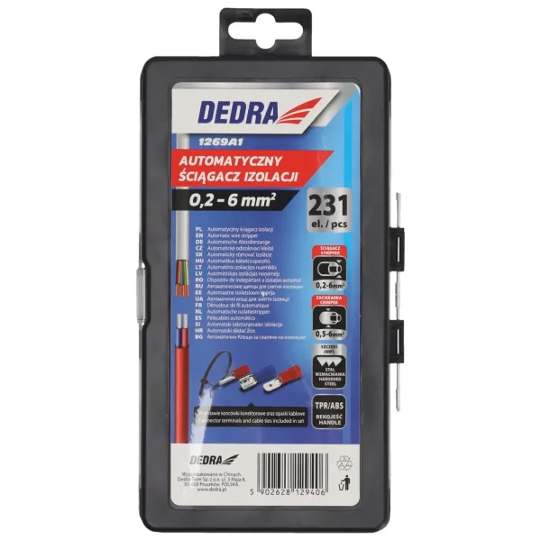 Dedra kliješta za skidanje izolacije 0,2-6mm set 231 dij. 1268A1