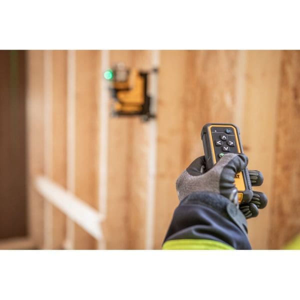 DeWalt aku laserski nivelir DCLE34035D1 18V 1×2,0Ah zelena linija 3×360° na daljinski