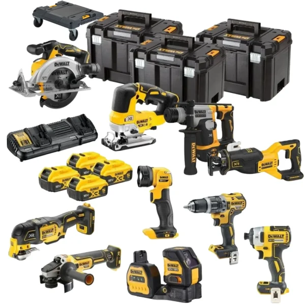 DeWalt set aku alata DCK1012P4T 18V 10 alata i 4 baterije 5,0Ah + kolica