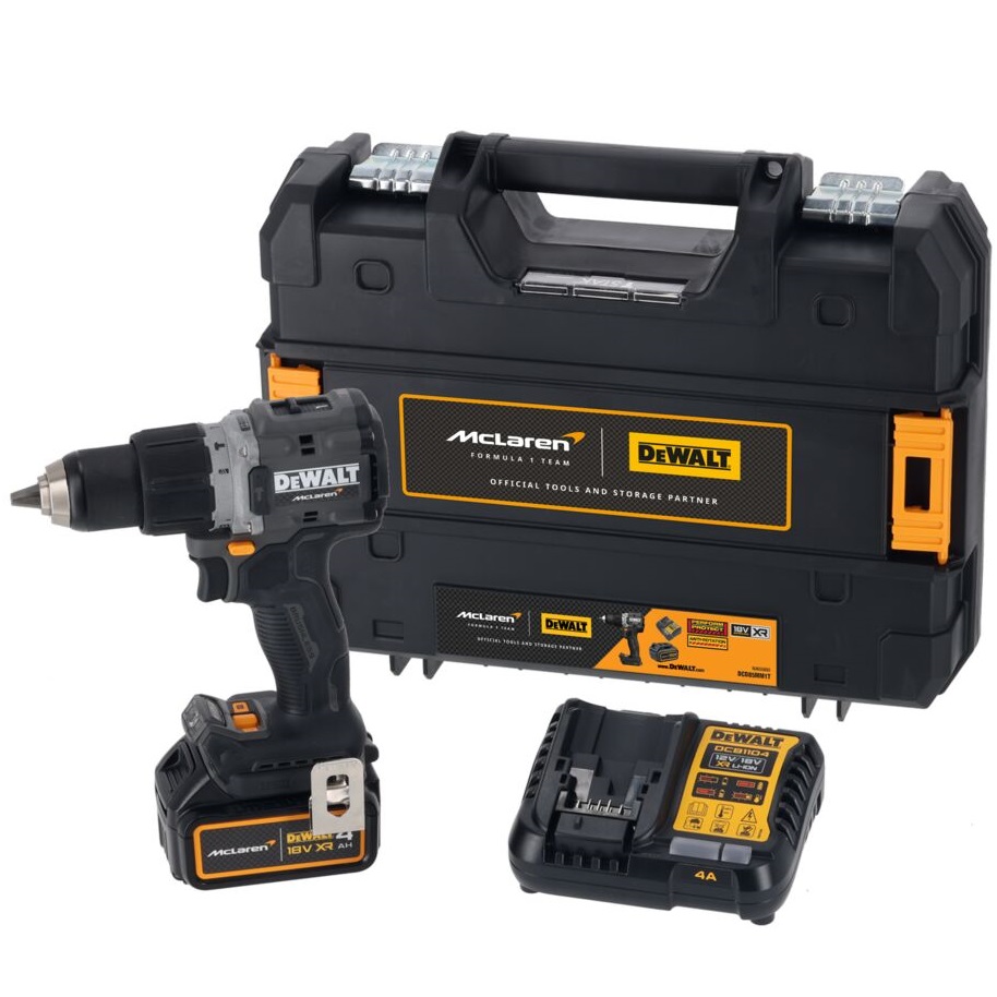 DeWalt McLaren F1 aku udarna bušilica DCD85MM1T 18V 90Nm 1x4,0Ah