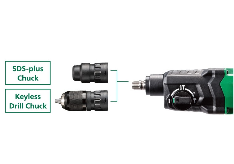 HiKoki bušači čekić DH24PMH SDS+ 2,7J 730W + dodatna glava