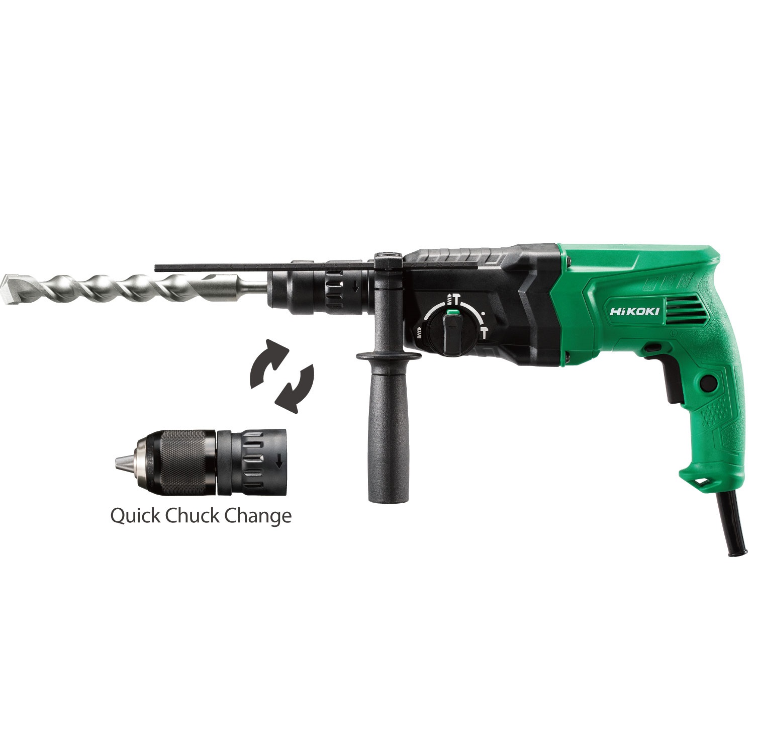 HiKoki bušači čekić DH24PMH SDS+ 2,7J 730W + dodatna glava