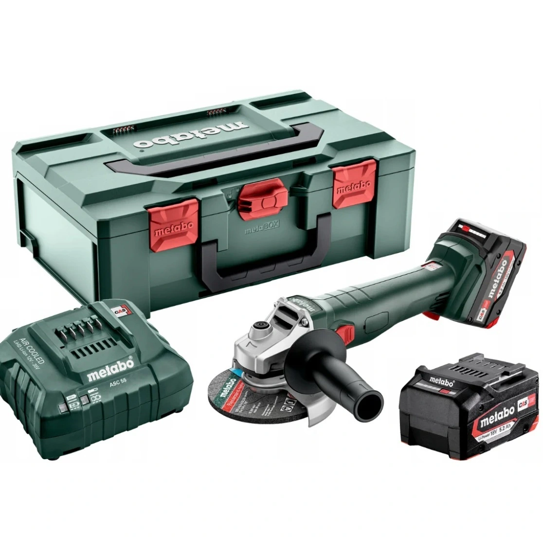 Metabo aku kutna brusilica W 18 L 9-125 Quick 2x5,2Ah metaBOX